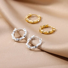 Load image into Gallery viewer, Elegant Round Earrings for Women Girls Luxury Stainless Steel Hoop Earrings Vintage Wedding Engagement Aesthetic Jewerly aretes