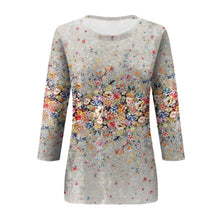 Load image into Gallery viewer, Women's Clothing T-shirt Fashion Casual Round Neck 3/4 Sleeve Loose Printed T-shirt Ladies Top Louse Beautiful Girls T-shirt