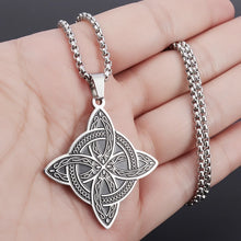 Load image into Gallery viewer, Stainless Steel Witchcraft Witch Knot Pendant Necklace Irish Celtic Knot Lucky Jewelry Anniversary Gift for Men and Women