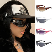 Load image into Gallery viewer, Fashion Sunglasses for Women Men Trendy Shield Wrap Around Sunglasses Oversized Fashion Frameless Sun Glasses