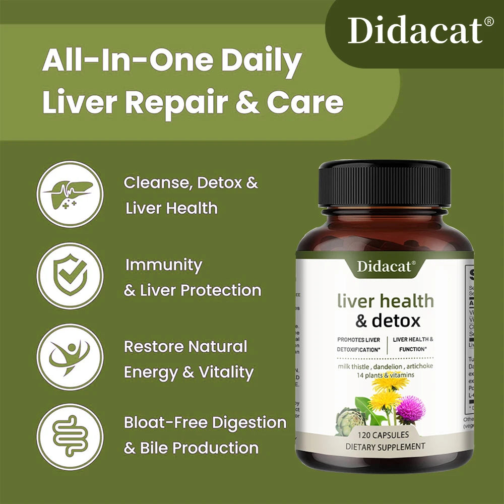 Liver Health Support Supplement - Liver Cleanse Detox & Repair Formula - Milk Thistle, Artichoke & Dandelion Root Extracts