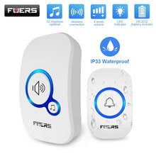 Load image into Gallery viewer, Fuers M557 Doorbell Waterproof Wireless Chime Home Doorbell Intelligent 32 Songs Smart Doorbell Alarm With Battery