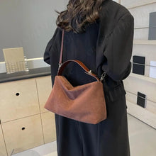 Load image into Gallery viewer, Women Suede Shoulder Bag Crossbody Bag Adjustable Strap Hobo Purse With Inner Pocket Satchel Purse Clutch Purse Zipper Handbag