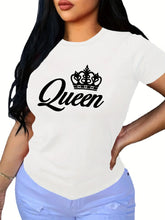 Load image into Gallery viewer, Women's T-shirt Casual Black Short Sleeved Printed Loose Top Design Clothes Clothing O-Neck Casual Female Tops Street