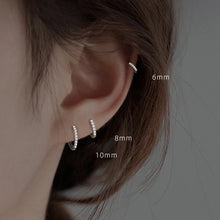 Load image into Gallery viewer, 925 Sterling Silver Round Zirconia Earrings Simple Style Charming Women Earrings Birthday Gift for Friends Fine Jewellery