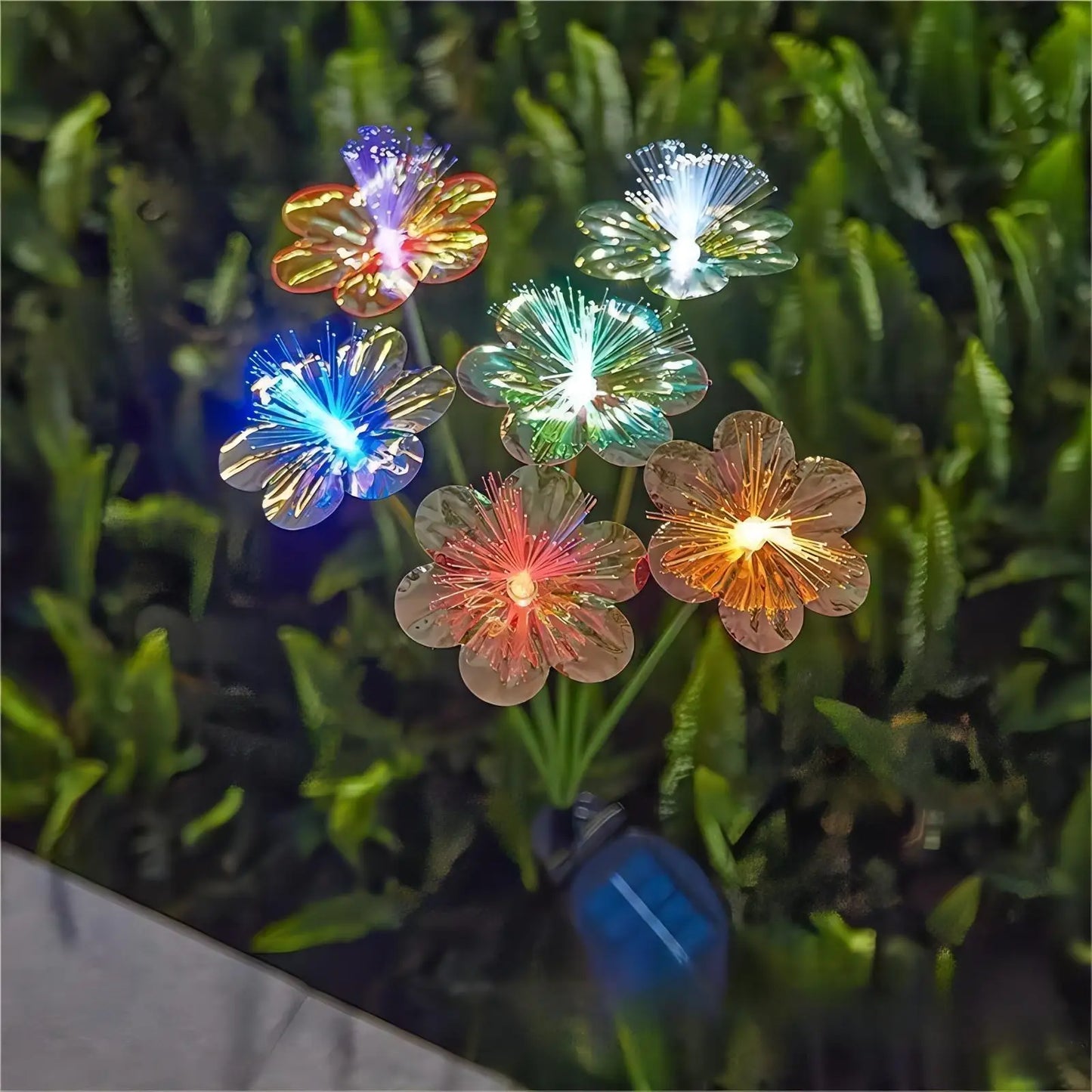 Garden Solar Flower Lights Outdoor 6LED Decor Light Waterproof Stake Lights For Yard Pathway Patio