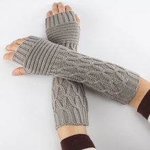 Load image into Gallery viewer, Women's Knitted Long Hand Gloves Warm Embroidered Winter Gloves Fingerless Gloves For Women Girl Guantes Invierno Mujer Luvas