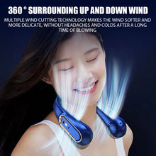 Load image into Gallery viewer, Hanging Neck Fan Digital Display Power Ventilador Bladeless Neckband Fan Portable Mini Air Cooler USB Rechargeable Electric Fans