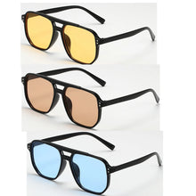 Load image into Gallery viewer, Women Men Square Sun Glasses Retro Polygon Sunglasses Female Black Vintage Fashion Ladies Oculos De Sol Double Beam Eyeglasses