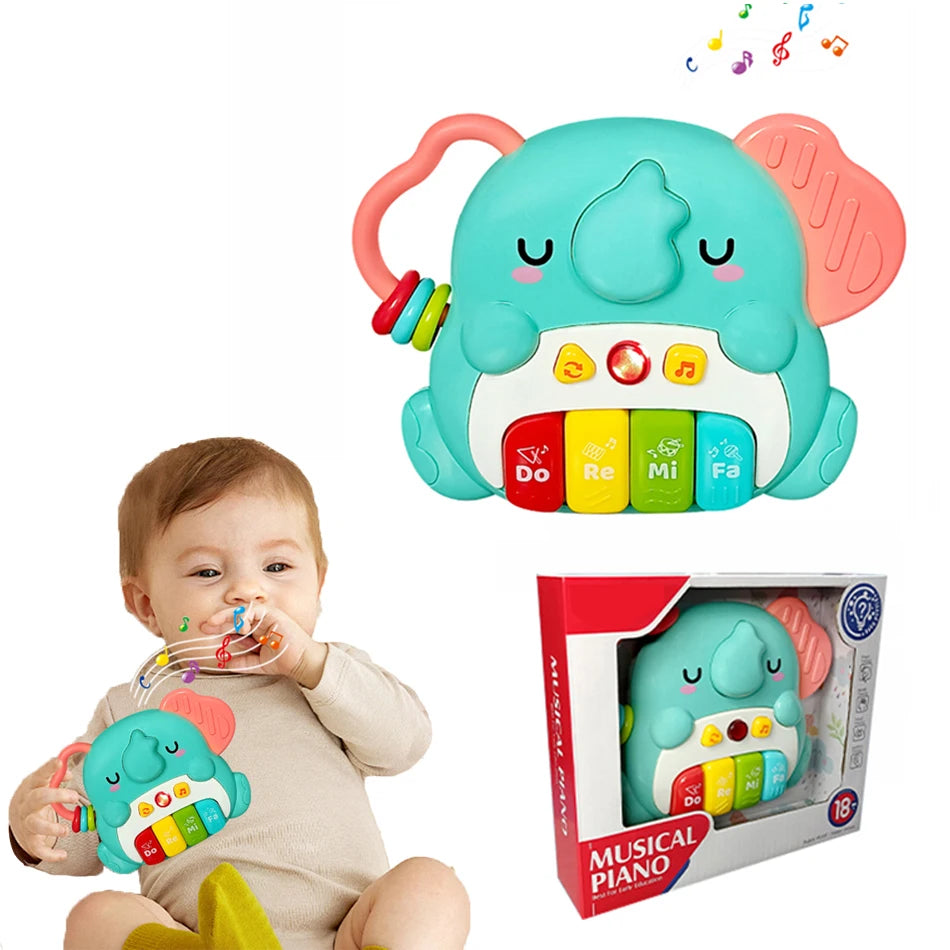 Kids Cartoon Piano Keyboard Game with Animal Sounds Flashing Light Music Baby Instrument Music Toys Educational Toys Kids Gifts