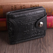 Load image into Gallery viewer, Men's Wallets with 100 US Dollar Pattern Money Clip PU Leather Wallet Zipper Card Holder Coin Pocket Purse Father's Day Gifts