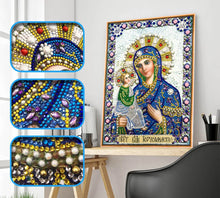 Load image into Gallery viewer, New 5d DIY Diamond Painting Cross Stitch Character Religious Lady, Round Diamond Embroidery Home Decoration 30x40cm