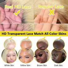 Load image into Gallery viewer, Honey Blonde Straight Bob Wigs Human Hair 13x4 13x6 HD Lace Frontal Wig 613 Colored Straight Short Human Hair Glueless Wig