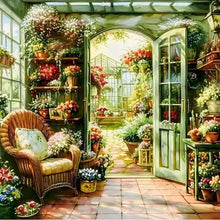 Load image into Gallery viewer, Diamond Painting Landscape Window Kit Full Embroidery Flower Wall Decorative Rhinestone Pictures For Home Decor