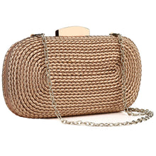 Load image into Gallery viewer, Women'S Gold Evening Bags High Quality Brand Clutch Bag Straw Female Handbag Purse Sac Ladies Shoulder Crossbody Bag