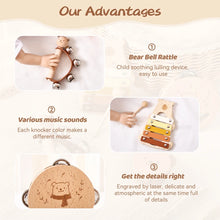 Load image into Gallery viewer, Wooden Baby Montessori Toys Musical Rattle Instruments Xylophone Percussion Sensory Rattle Toys Educational for Baby Toys Gifts