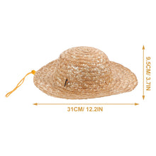 Load image into Gallery viewer, Kids Straw Hat Beach Sun Cap Outdoor Sun Protection Hat Handicraft Hat Summer Party Farmer Costume Hats