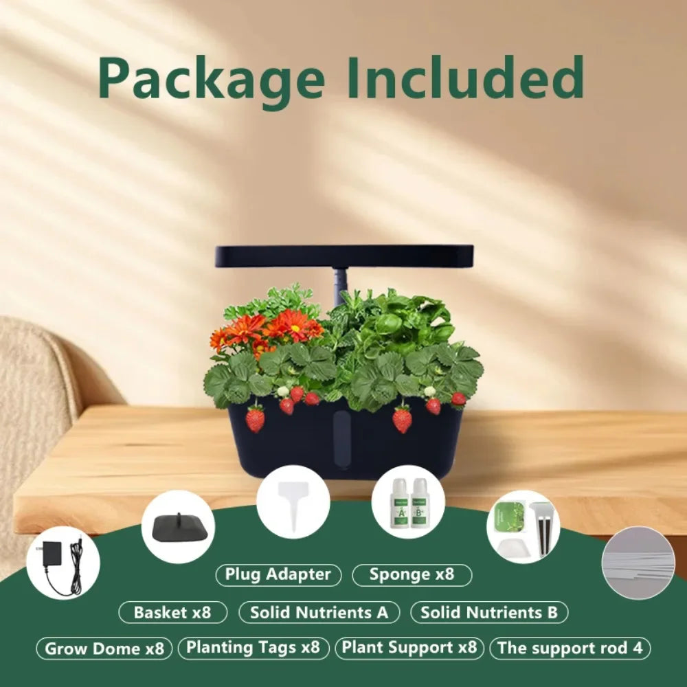 Plant Hydroponic Machine with Lifting Rod Planting Vegetables Intelligent Flowerpot Household LED Lights Hydroponic System
