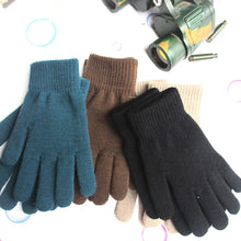 Load image into Gallery viewer, Women Cashmere Knitted Gloves Autumn Hand Warmer Winter Thicken Lining Full Fingered Mittens Skiing Short Wrist Gloves Warm