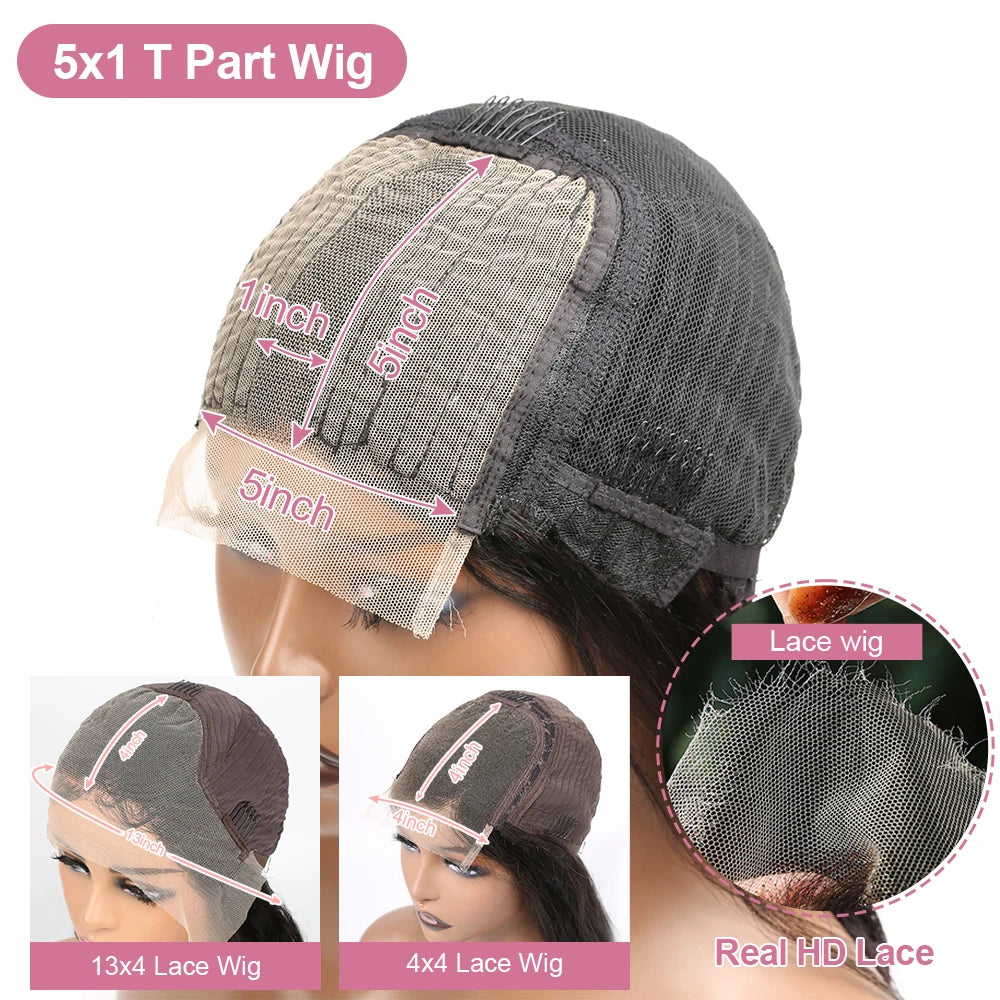 Short Bob Bone Straight 13x4 Lace Frontal Human Hair Wigs 180 Density Pre Plucked 5x5 T Part Lace Closure Human Hair Wig On Sale