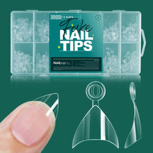 Load image into Gallery viewer, NAILPOP Soft Gel Nail Tips 600PCS Pre-Buff Full Cover Coffin Almond Oval Shaped Nail Extenison Tips Half Matte Gel X Fake Nails