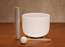 Load image into Gallery viewer, 8 Inch 432hz Singing Bowl with 2 Sticks Chakra Quartz Sound Bowls Yoga Meditation Instruments Nepal Crystal Bowls Sound Healing