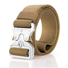Load image into Gallery viewer, Belts For Men Tactical Belt Metal Silver Buckle Nylon Waist Strap Girdle Heavy Duty Training Hunting Mens Belts