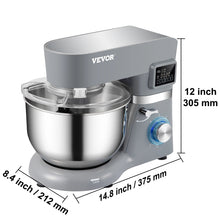 Load image into Gallery viewer, VEVOR Stand Mixer 660W Electric Dough Mixer with 6 Speeds LCD Screen Timing 5.8 Qt Stainless Steel Bowl Dough Hook Flat Beater