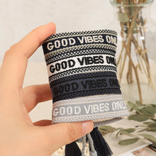Load image into Gallery viewer, GOOD VIBES Woven Embroidery Bracelets Adjustable Bracelet Gifts Stackable Jewelry