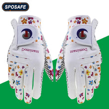 Load image into Gallery viewer, 1Pair Golf Gloves for Women PU Leather Soft Fit Sport Grip Durable Gloves Anti-skid Breathable Sports Gloves