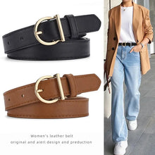 Load image into Gallery viewer, Women's Belt Fashion Pin Buckle Thin Belt Genuine Luxury Soft Belt Women with Cargo Pants Jeans Windproof Belt PU Leather Belt