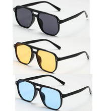 Load image into Gallery viewer, Women Men Square Sun Glasses Retro Polygon Sunglasses Female Black Vintage Fashion Ladies Oculos De Sol Double Beam Eyeglasses