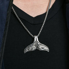 Load image into Gallery viewer, Lovely Stainless Steel Whale Tail Pendant Chain Necklace for Men or Women Punk Rock Biker Rider Jewelry Best Gift for Christmas