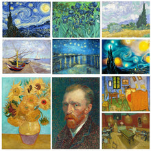 Load image into Gallery viewer, 5D Diamond Painting by Number Van Gogh Starry Night Famous Art Picture Set for Embroidery Cross Stitch Home Decorations Gifts