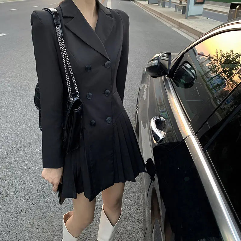 Women's Dress Blazer Clothing Chic and Elegant Pretty Female Dresses 2024 Formal Occasion Spring Retro Promotion Loose X Xxl Y2k