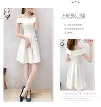 Load image into Gallery viewer, Women's Clothing White Off-Shoulder Dress New Summer Elegant Simple Style Slim Fit A-Line Midi Dress Fresh Chic Casual Fashion