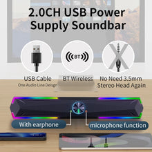 Load image into Gallery viewer, 4D Computer Speaker Soundbar Stereo Game Subwoofer 2.0 Bluetooth For Macbook Laptop Notebook PC Music Player Wired Loudspeaker