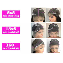 Load image into Gallery viewer, 360 Transparent 13x6 Lace Front Human Hair Wigs Brazilian 360 Straight Lace Frontal For Women PrePlucked 5x5 Closure Wig