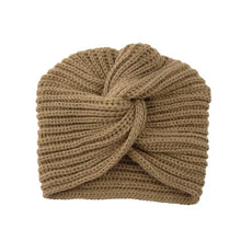 Load image into Gallery viewer, Women's Knitted Turban Hat Bohemia Cashmere Cross Wrap Head Lndian Wool Bonnet Turbante Cap