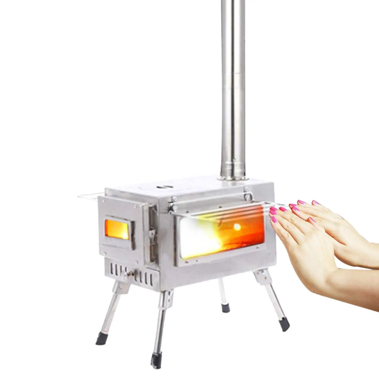 Outdoor Wood Stove Folding Stoves Fire Wood Heater For Winter Portable Barbecue Stove Grill For Camping Accessories