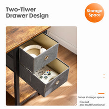 Load image into Gallery viewer, JHK Computer Desk With Drawers 55 Inch Home Office Desk Writing Desk Work Desk PC Table Study Desk With 2-Tier Drawers