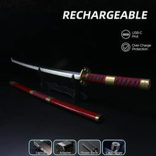 Load image into Gallery viewer, 41″ Light Up Roronoa Zoro Swords Katana Japanese Anime Cosplay Samurai Sword Shusui Enma Kitetsu with Sword holder And Belt