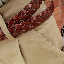 Load image into Gallery viewer, Women Leather Belt Waist Bands with Round Gold Buckle Braided Dress Belt Casual Thin Belt For Student Ladies Clothes Accessories