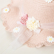 Load image into Gallery viewer, Kids Sun Hat Girls Summer New Straw Bag Cap Set Baby Travel Sun Protection Beach Hats Sun Fisherman Hat