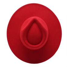 Load image into Gallery viewer, Womens Felt Hat Fedoras Big Brim Hats for Women British Style Vintage Church Hats Lady Flat Brim White Jazz Cap