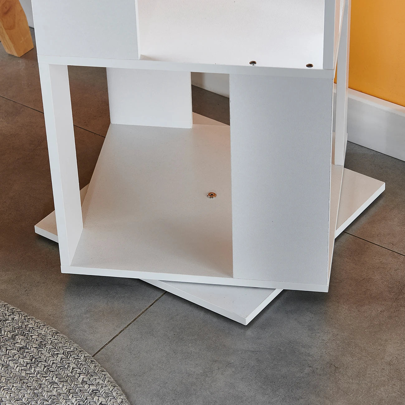 190cm Rotatable 6 Tier Slim Bookcase Corner Cabinet Shelf Living Room Bedroom BookShelf