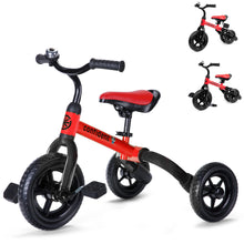 Load image into Gallery viewer, Toddlers Tricycle for 2/3/4/5 Years Old Boy&Girl with Detachable Pedal And Training Wheel Baby Balance Riding Bike Birthday Gift