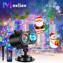 Load image into Gallery viewer, Halloween Christmas Projector Lights Outdoor 16 HD Slides, 2 in 1 Water Wave Lamp with Color Patterns, Timer & Remote for Party