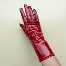 Load image into Gallery viewer, Long Gloves For Women Spring Winter Male Patent Leather Fashion Catwalk Motorcycle Riding Luvas Brilliant Warm Arm Warmer Gants