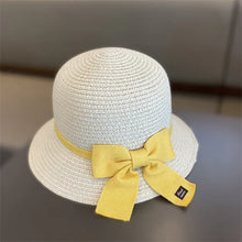 Load image into Gallery viewer, Kids Hat For Girls 3-8Y Straw Children's Sunshade Cap Bag Summer Baby Travel Sunscreen Beach Hat Sun Fisherman Cap Fashion Style